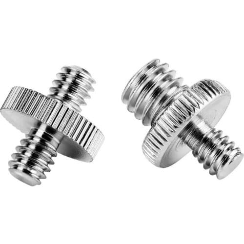 3/8" Male to 1/4" Male Screw+1/4" Male to 1/4" Male Threaded Screw Adapter for Camera/Shoulder Rig/Tripod/Monopod/Socket Studio