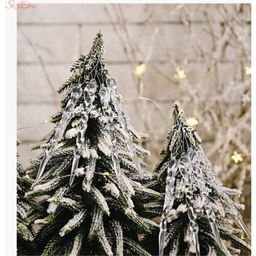 6-50pcs Clear Pendant Transparent Icicle Pendant Christmas Tree Hanging Decoration DIY Drop Ornaments For Party Wedding 5z