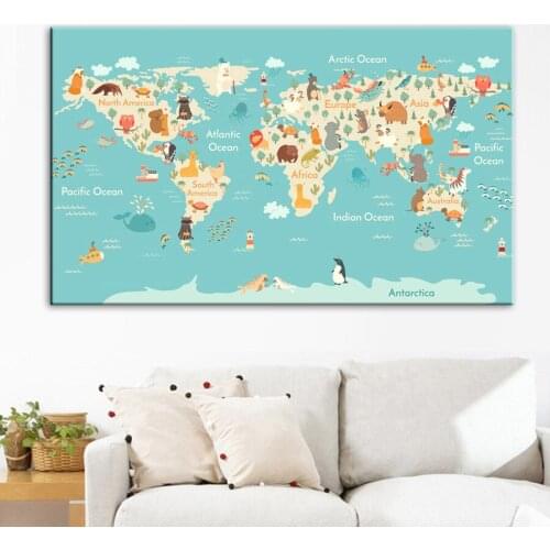 Abstract cartoon world map Large 5D DIY Diamond Painting Full Square Round Drill Embroidery Sale Mosaic Home Decoration AA2548