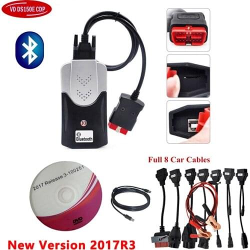 NEW VCI VD DS150E CDP for Delphis Obd Obd2 Auto Tools Set Free Shipping Bluetooth 2017R3 Keygen Software Car Diagnostic Scanner