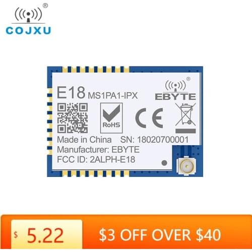 CC2530 2.4GHz ZigBee Module cojxu E18-MS1PA1-IPX UART IO PA CC2592 IPEX 20dBm 100mW Mesh Transmitter and Receiver