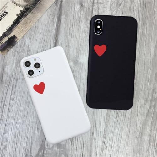 Luxury Silicone Heart Trend Frosted Phone Case For iPhone 11 Pro X XR XS Max Case for IPhone 7 8 6s Plus SE 2020 Soft Back Cover