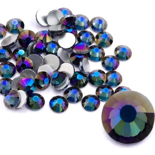 QIAO Mixed Sizes Shiny Violet Crystal Glass Rhinestones Non Hotfix Nail Rhinestones For Clothes 3D Manicure Accessories