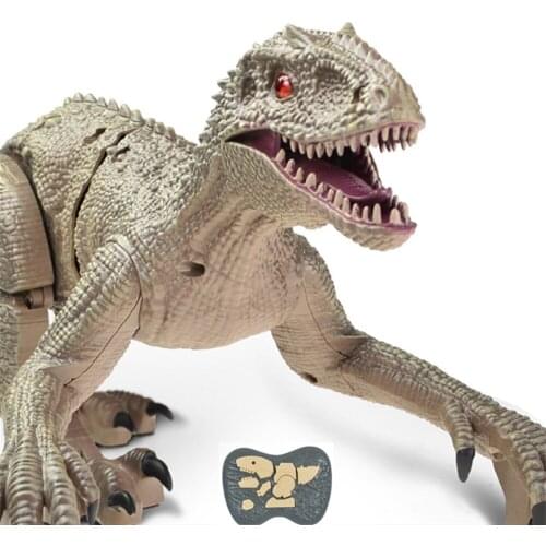 Electric RC Dinosaur Toys Remote Control Animal Model Walking Lighting Raptor Velociraptor Kids Boys Children Birthday Gifts