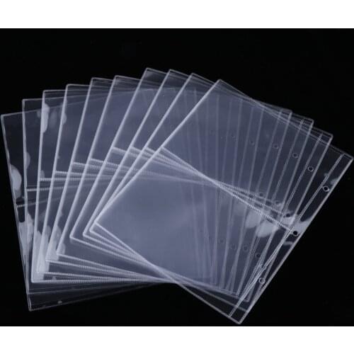 10pcs Sheet Coin Pocket Pages Stamp Currency Postcard Collecting Binder Page, fit Any 3 Ring Binder