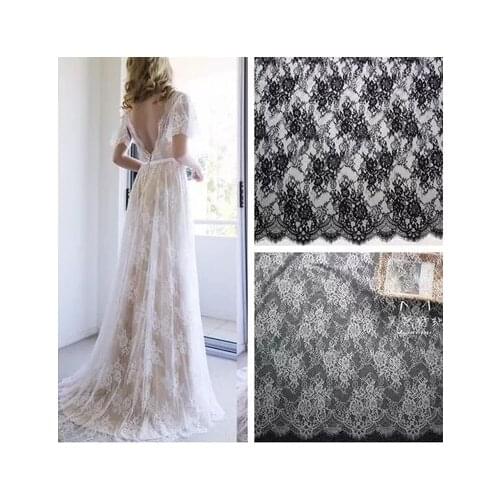 High Quality Europe America Big Brand Full lace Eyelash Lace Wide 150CM Handmade Diy Dress Accessories