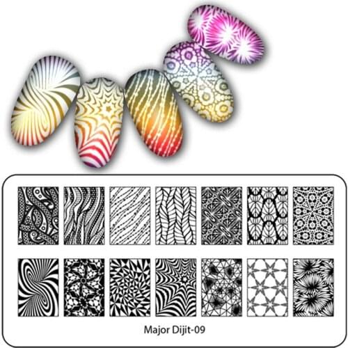 Major Dijit Lace Stamping Plate Halloween series Nail Art Image Plate Animal Geometry Plant Flower Design Stamp Template