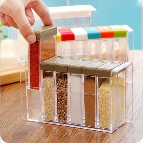 Spice Jar Set Salt and Pepper Seasoning Bottle Kitchen Condiment Cruet Storage Spice Box Container Canister Set Spice Organizer
