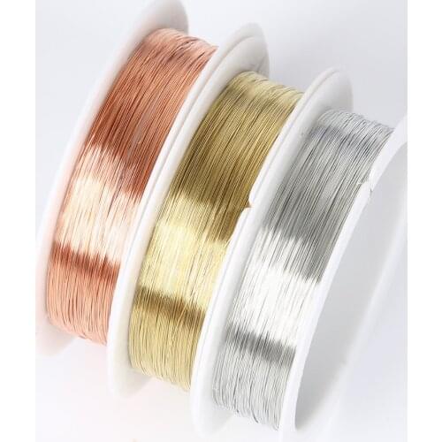 New 1.5/2.5/4.5/6.5/8/15/18/20 Meters Copper Wire Metal Cord Gold Copper Craft Beads Rope Beading Wire For DIY Jewelry Findings