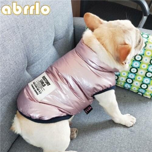 New Dog Winter Clothes Warm Waterproof Pet Vest Thickening Coat Jacket For Bulldog Chihuahua Shiny Sleeveless Small Dogs Costume