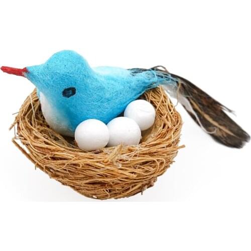Odoria 1:12 Miniature Blue Bird Nest Eggs Fairy Patio Outdoor Garden Tree Set Dollhouse Accessories Doll House Decoration
