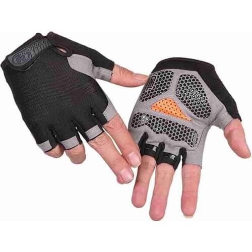 1 Pair Cycling Gloves Unisex Breathable Mesh Fabric Finger Sun Anti-slip Gloves Hiking Proof Half Gloves Outdoor Sports