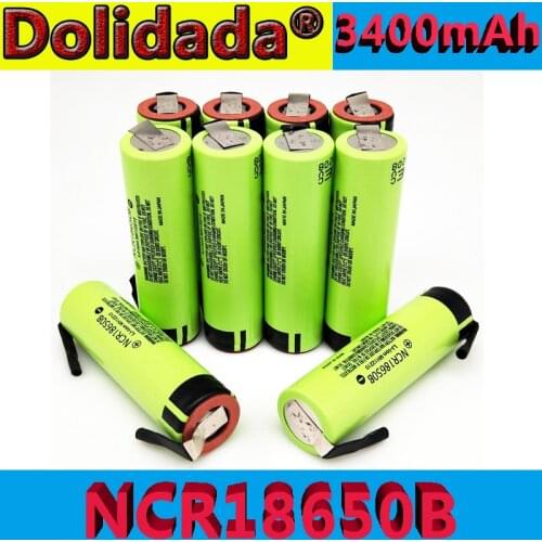 4pcs~20pcs New NCR18650B 3.7V 3400mAh 18650 rechargeable lithium battery + DIY nickel piece for Power tools model airplanes