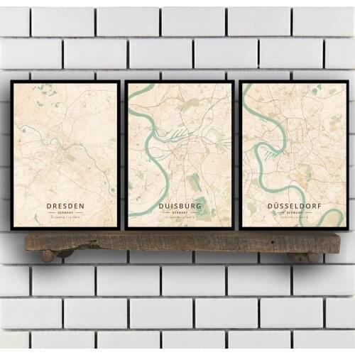 Dresden Duisburg Dusseldorf Erfurt Essen Frankfurt Gelsenkirchen Halle Hamburg Hanover Heidelberg Karlsruhe Germany Poster