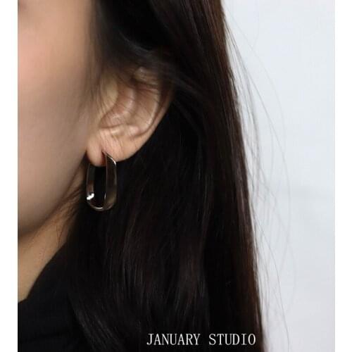 Sterling silver earrings female new trendy niche temperament personality simple cold style earrings earrings