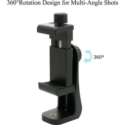 360 Degree Mobile Phone Clip Compatible With All 1/4 Screw Cellphone Holder Tripod Mount Desk Tripod Adapter For Samsung iphone