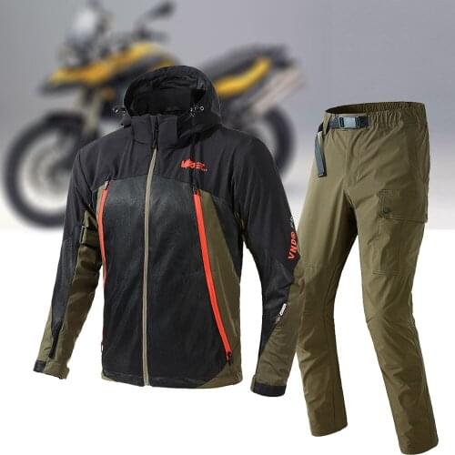Waterproof Motorcycle Jacket Zipper Hoodies Chaqueta Moto Motocross Motorbike Riding Jacket Pants Suit With Protective Equipment