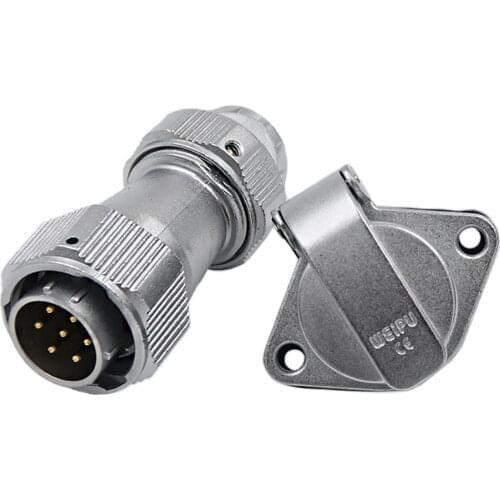 WY20 TE+ZG Gold-plated Copper Pins M20 Waterproof Connector 2 3 4 5 7 9 12 15 Pin Lighting Moto Boat Audio Electrical Connectors