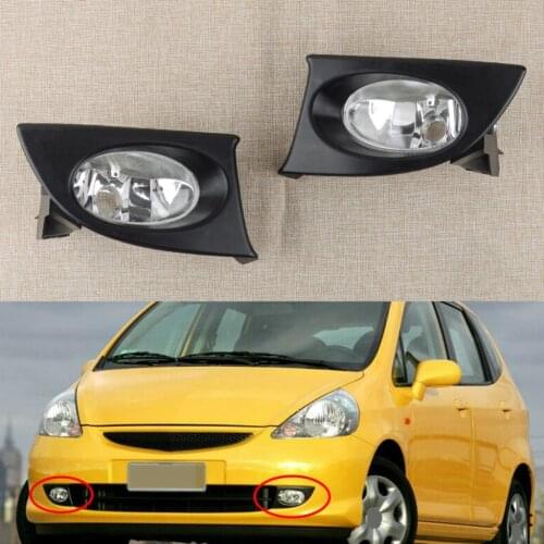 1 Pair 33951-SAA-H11 Left & Right Car Front Bumper Fog Light Lamp Fit for Honda Fit Jazz GD1 GD3 2003 2004 2005 2006 2007 2008