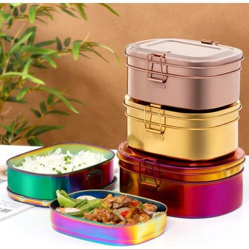 1Pc Portable Stainless Steel Lunch Bento Box Microwave Tableware Food Fruit Storage Container