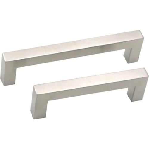 10Pcs Kitchen Door Handles Cabinet Square Handles Drawer Knobs Stainless Steel Wardrobe Door Pulls Furniture Hardware Accessorie