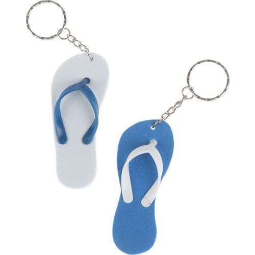 Boat Marine Floating Keychain Buoyant Foam Flip Flops Shaped Key Floats Key Ring Holder Kayak Fishing Slipper Outboard 2Pcs