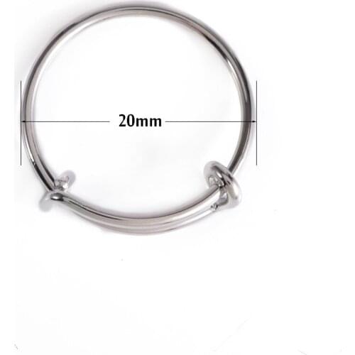 20Pcs Rhodium Color 20mm Expandable Adjustable Ring Base For DIY Ring Men