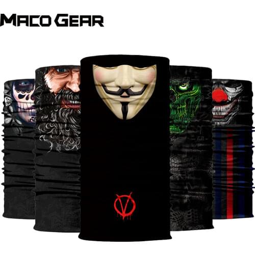 3D Seamless Magic Clown Bandana Hunting Neck Gaiter Scarf Skiing Fishing Cycling Hiking Running Summer half Face Mask Women Men
