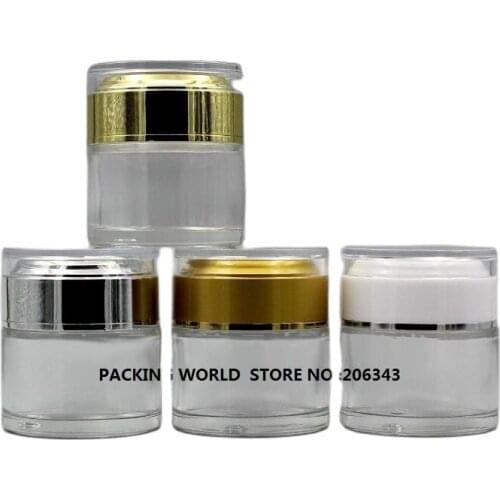 50G transparent glass jar for cream/gel/essence/moisturizer/serum/mask cream art nail glass bottle cosmetic packing acrylic lid