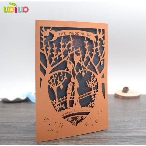 50pc Laser Cut Flower Groom And Bride Wedding Invitation Card Paper Invitation Wedding Decoration Mariage Favors free name date