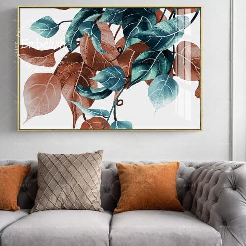 Embelish Abstract Green Leave Leaf Modern Artworks For Living Room HD Print Canvas Painting Home Decor Wall Art Pictures Office