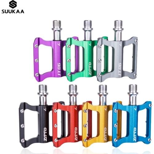 SUUKAA Aluminium CNC Bike Platform Pedals Lightweight Road Cycling Bicycle Pedals for MTB BMX