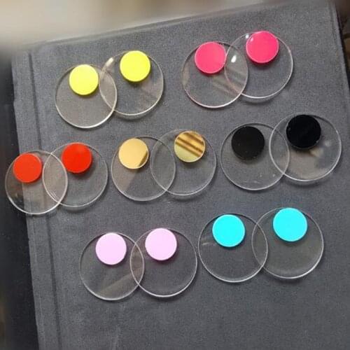 Pure Transparent Disk Acrylic Stud Earrings Female Fashion Cute 7 Color Clear Round Earrings For Women E18149