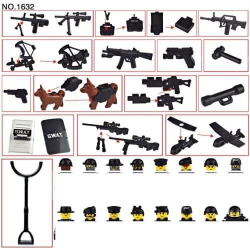 Military Special Forces Soldiers Bricks Figures SWAT Guns Weapons Compatible Armed Building Blocks Kids Toys