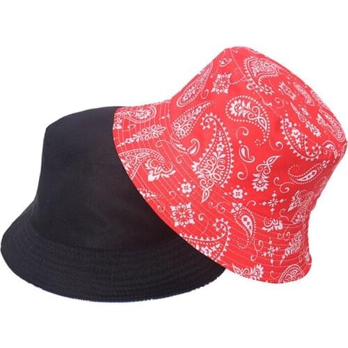 New Cotton Double-Sided Fisherman Hat Ladies And Men Hip-Hop Hat Couple Color Matching Panama Fisherman Hat Sun Flat Top Hat