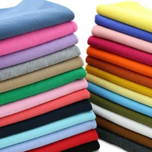Buulqo 2x2 20cm Cotton knitted rib cuff fabric stretchy cotton fabric for DIY sewing clothing making accessories fabric