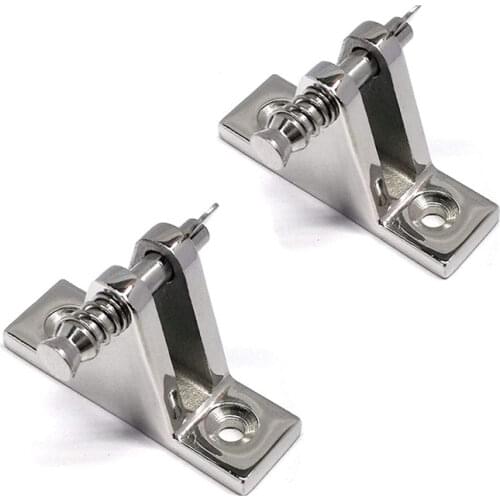 2pcs Stainless Steel Deck Hinge Boat Bimini Top Fitting 90 Degree Quick Pin