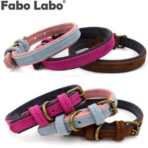 Contrast Design Dog Adjustable Collars Personalise Frosted Oxhide Necktie For Small Dogs Ventilative Soft And Cozy Puppy Collar