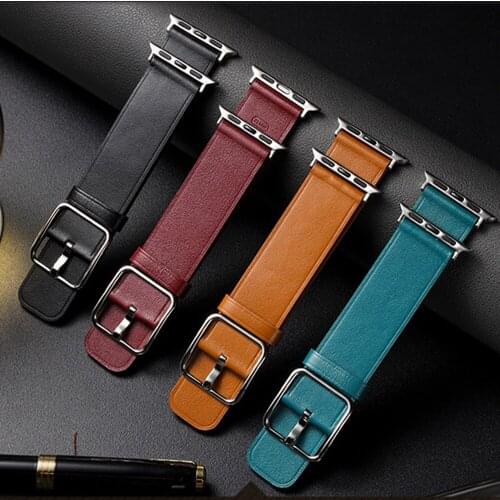 Leather strap For Apple watch band 44mm 40mm 42mm 38mm 44 mm Smartwatch Accessories bracelet iWatch 3 4 5 6 se