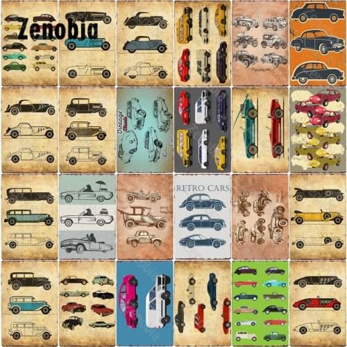 Metal Tin Sign Car Classic Metal Sign Vintage Metal Poster Garage Decoration Retro Car Plaque Pub Decorative Wall Art Decoration