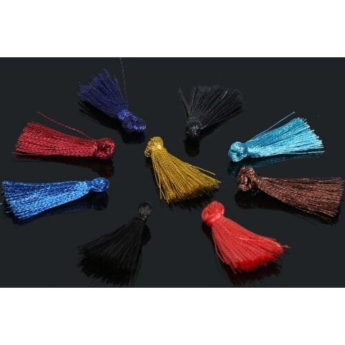Multi Color 20mm Mini Metal Thread Tassel DIY Rayon Pendant Accessories For Key Chains/Cellphone/Crafts/Garment Decoration