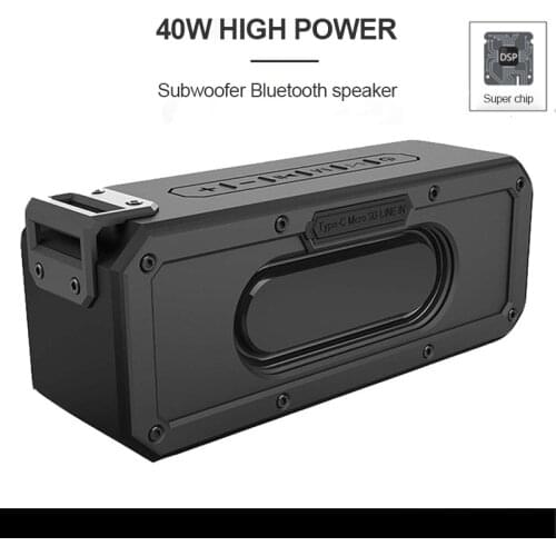 Fashion Bluetooth Speaker 40W Outdoor Waterproof Portable Bluetooth Audio Car Subwoofer New Subwoofer High Power Music Speaker