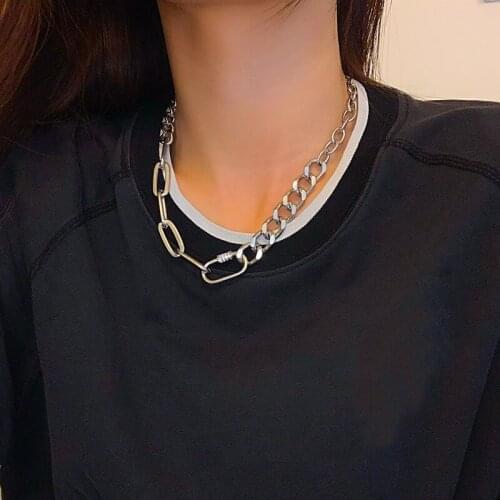 Vogallery Fashion Women Neck Chains Punk Thick Zircon Rock Style Necklace Hip Hop Jewelry Mens Chain Rapper Accessories