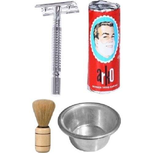 Mens Manual Razor Arko Ayarlanbilir Safety Razor Double Edge Vintage Men 'S Shaving Mild Aggressive File Epilation 45 Pcs Razor