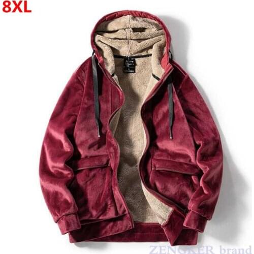 Winter fleece plus size plus fleece sweater mens thick warm lamb wool coat mens sports top sweatshirt oversized hoodie men