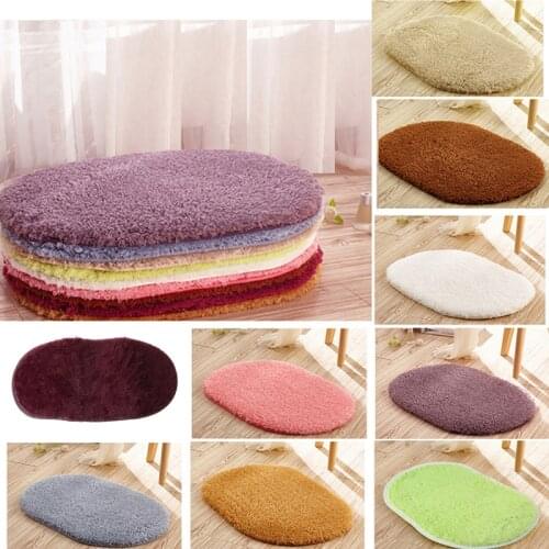New Soft Absorbent Non-slip Bathroom Bedroom Floor Mats Door Mats Stylish Rug Fluffy Round Door Carpet 30*50cm Dropshipping