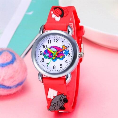 Factory Wholesale Childrens Watch 3D Cartoon Racing Car Silicone Strap Life Waterproof Sports Watches for Boys Girls Kids Clock