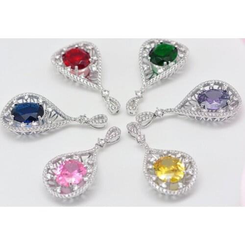 Water drop pendant Sale Brand 925 Sterling Silver Ladies Beach Necklace Slide Pendant Mobile Stone Ladies Autumn Winter Jewelry