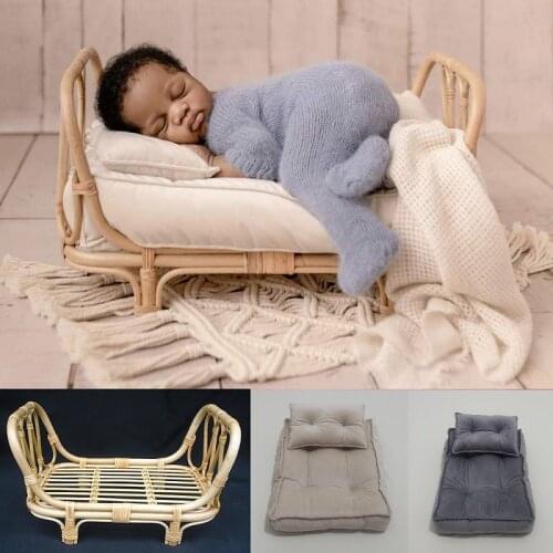 Newborn Photography Props Bed Mattress Cushion Basket Chair for Baby Photography Accessories