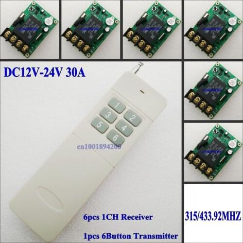 DC12V 13V 14V 15V 16V 18V 24V Relay Remote Control Switch 30ARelay NO COM High Load Current RF Wireless Switch ASK Smart 315/433
